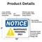 Signmission Maintenance Personnel Only OSHA Notice Sign, Aluminum, 10in W x 7in L, 2PK OS-2PACK-NS-A-710-L-15921 - alternate 5